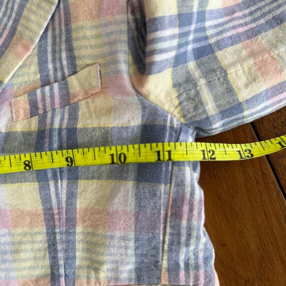 Janie and Jack Plaid Linen Cotton Blazer Jacket Boys 18 24 Mos Blue Pink Preppy - Picture 14 of 16